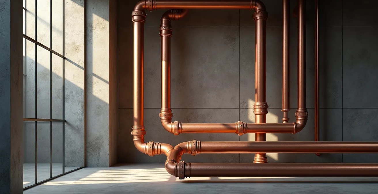 Vue architecturale d'un système propane moderne dans un environnement industriel épuré